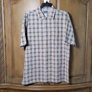 Men's Northcrest 100% Cotton Plaid Short Sleeve Button Down Shirt